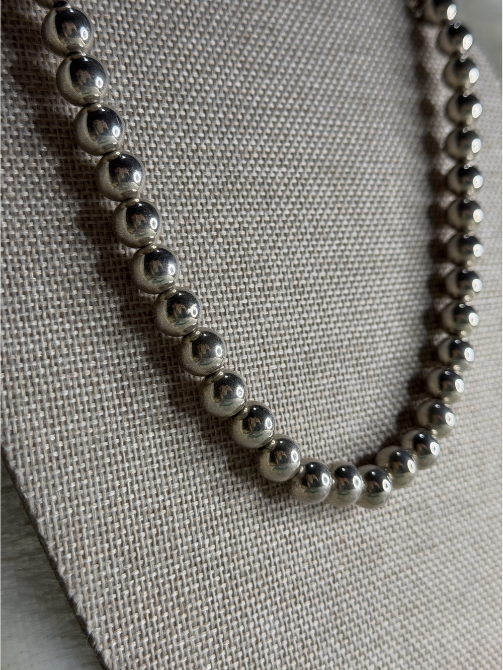 Vintage Retired Silpada Sterling Silver 10mm Bead Ball Necklace N1309 925